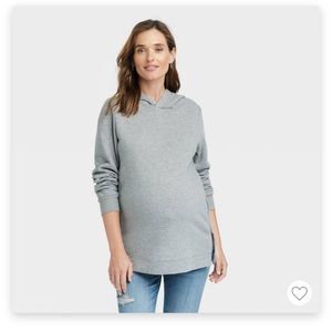 Pink Nursing Pullover Hooded Maternity Sweatshirt - Isabel Maternity